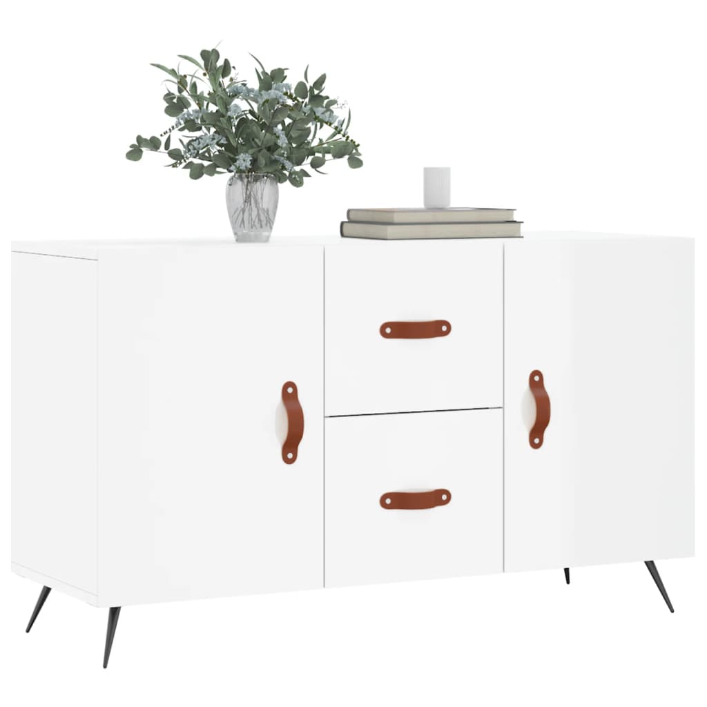 skænk 100x36x60 cm konstrueret træ hvid højglans