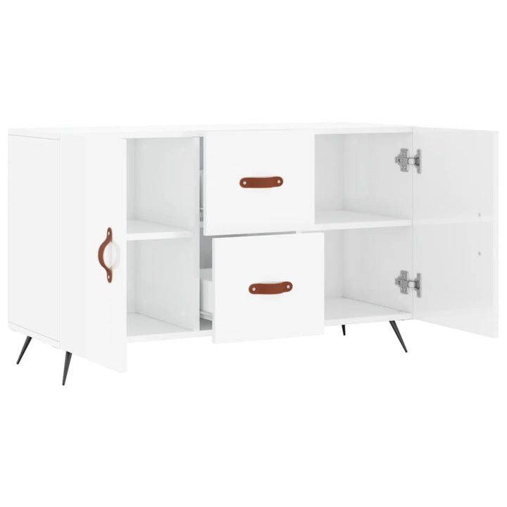 skænk 100x36x60 cm konstrueret træ hvid højglans