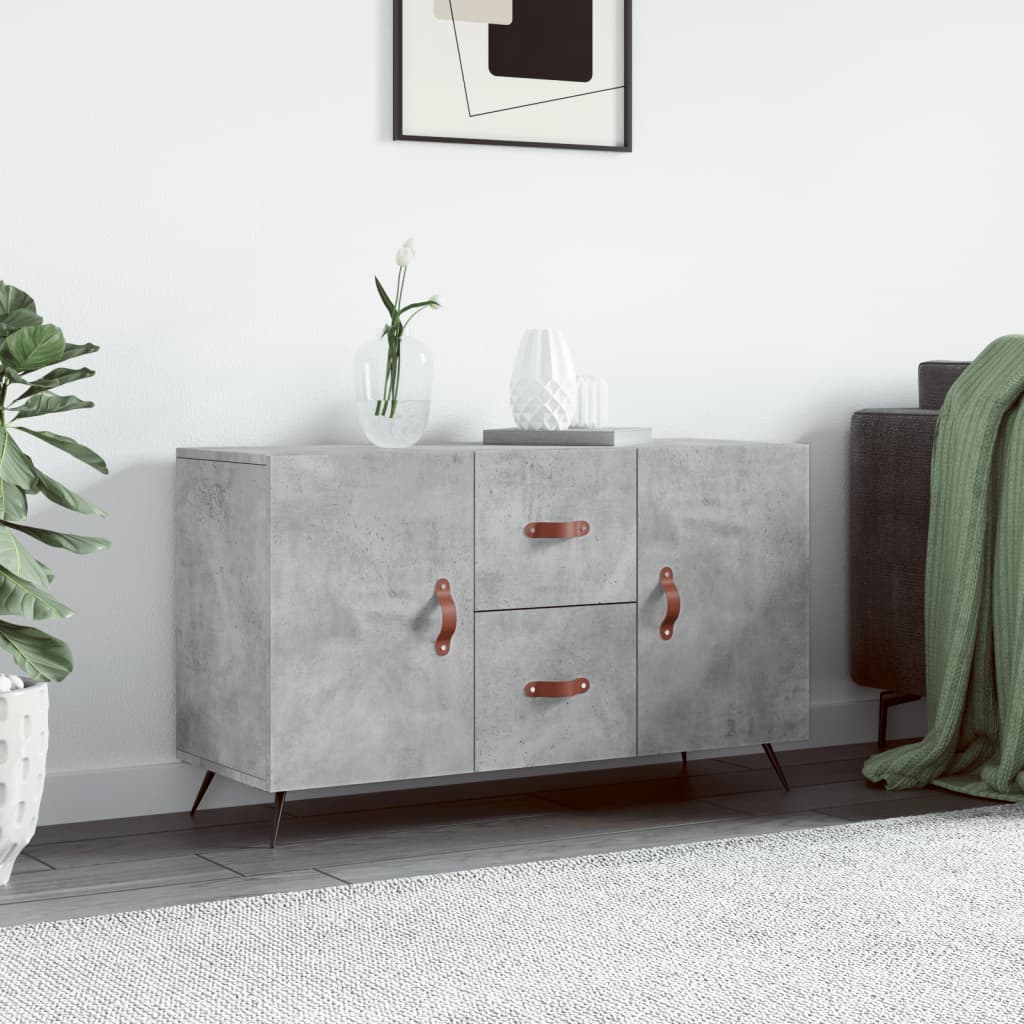 skænk 100x36x60 cm konstrueret træ betongrå