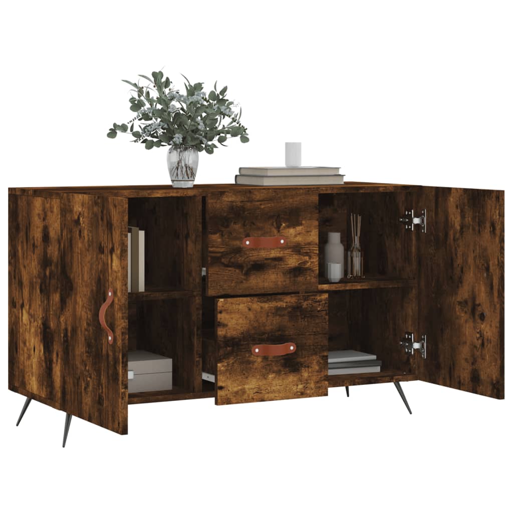 skænk 100x36x60 cm konstrueret træ røget egetræsfarve