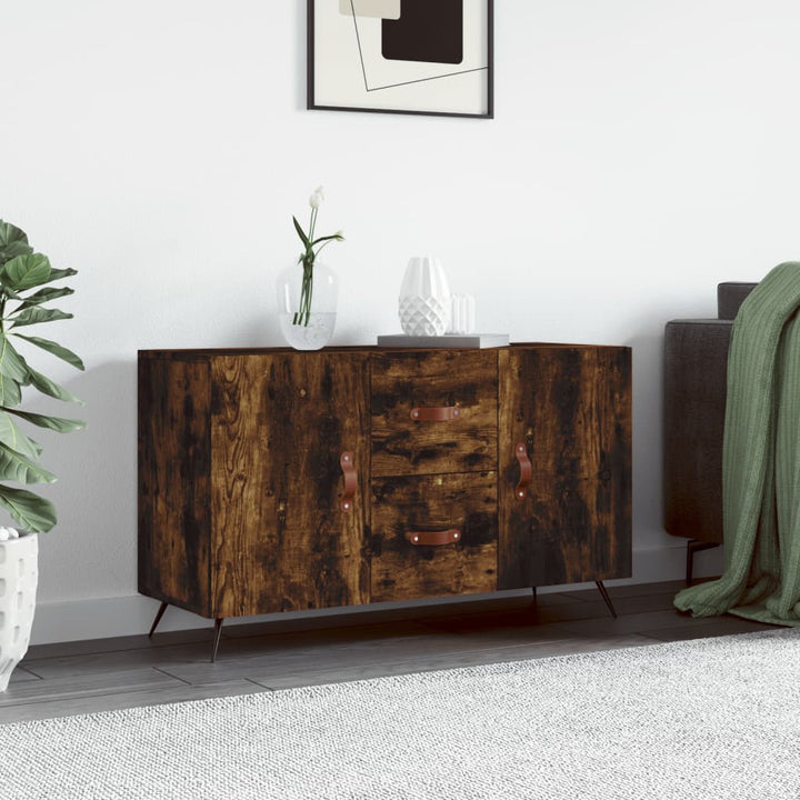 skænk 100x36x60 cm konstrueret træ røget egetræsfarve