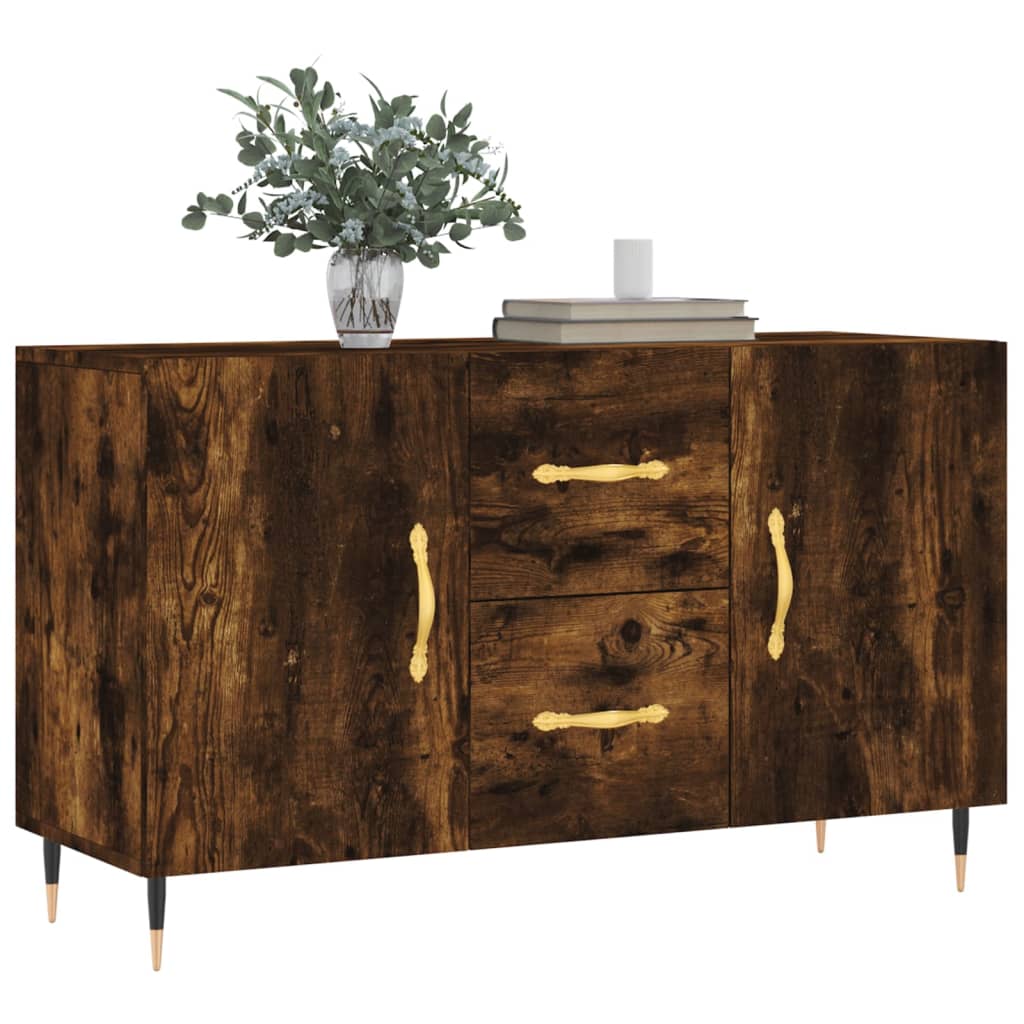 skænk 100x36x60 cm konstrueret træ røget egetræsfarve