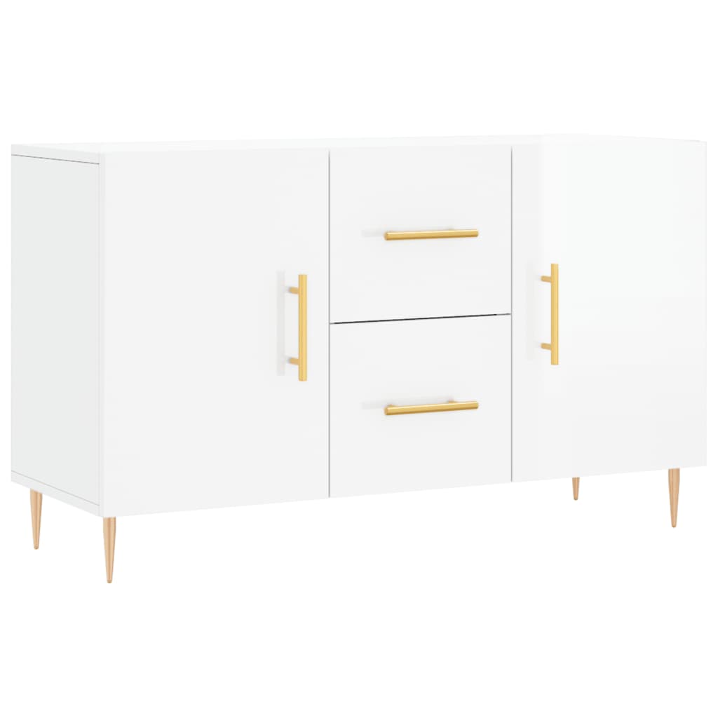 skænk 100x36x60 cm konstrueret træ hvid højglans