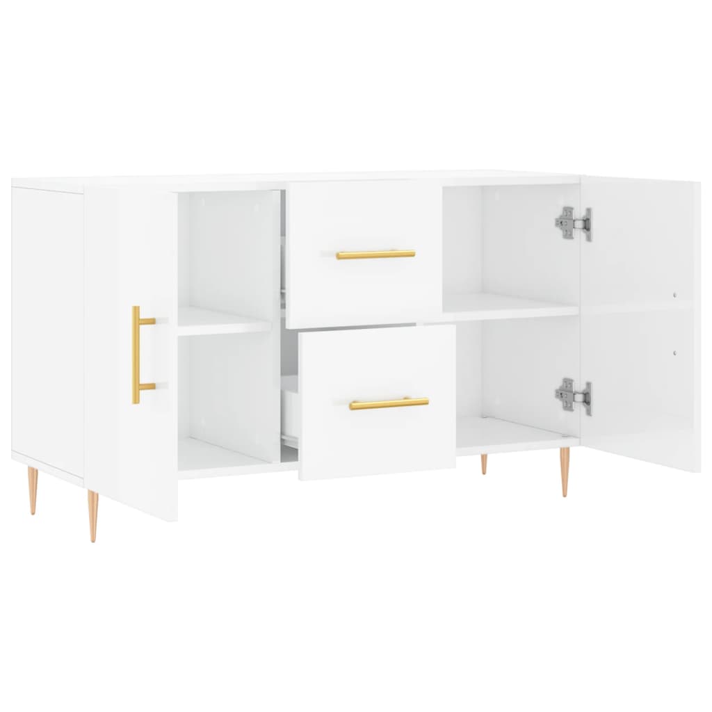 skænk 100x36x60 cm konstrueret træ hvid højglans