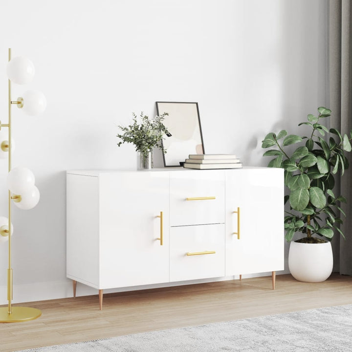 skænk 100x36x60 cm konstrueret træ hvid højglans