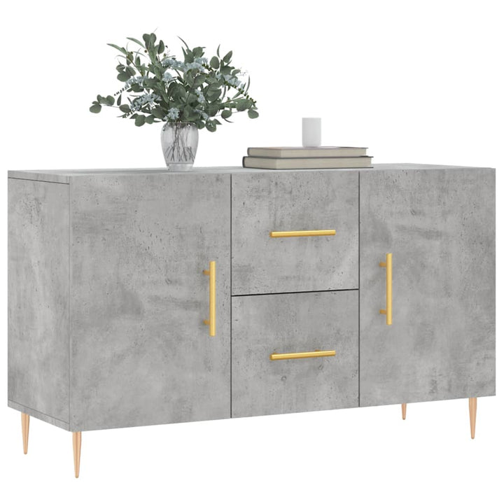 skænk 100x36x60 cm konstrueret træ betongrå