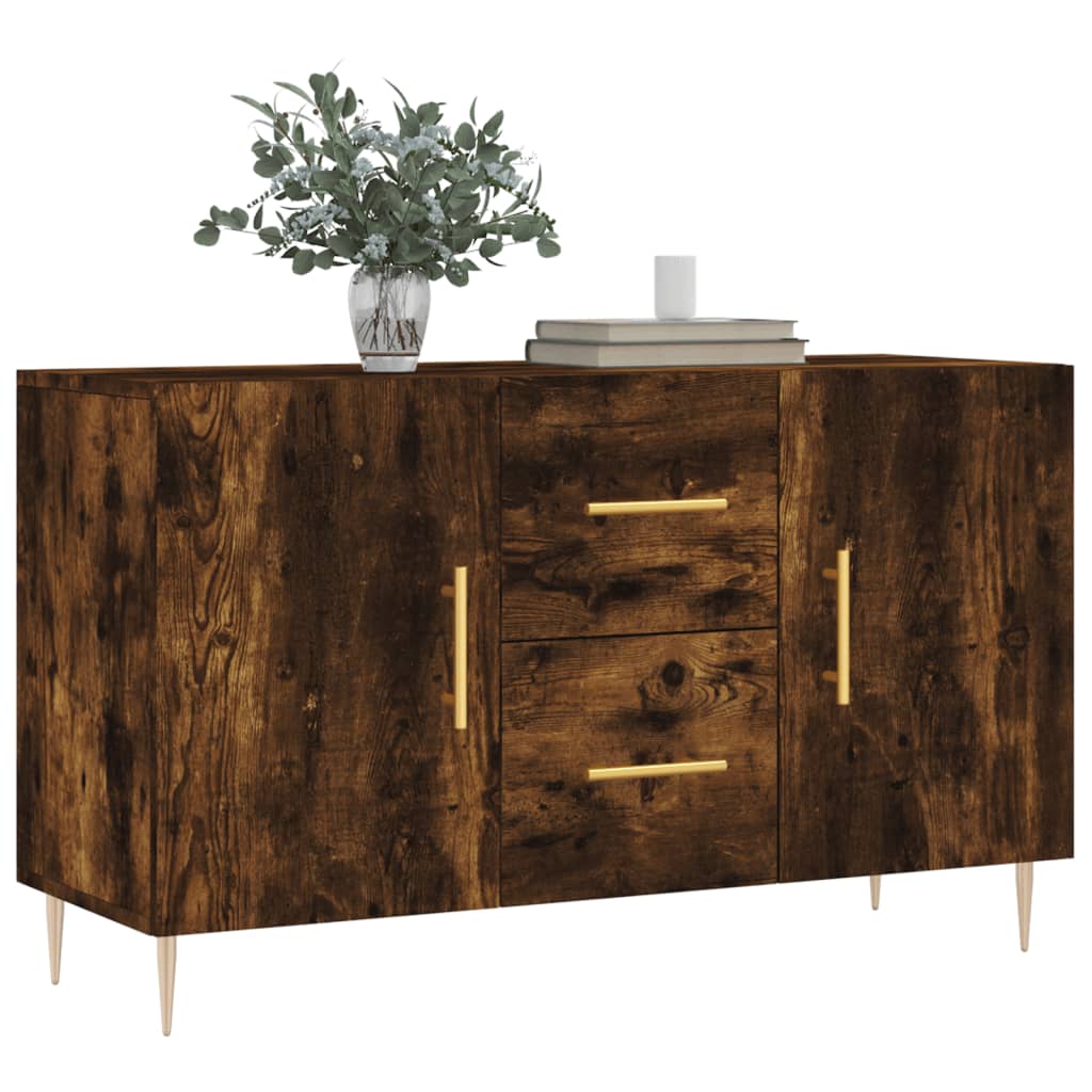 skænk 100x36x60 cm konstrueret træ røget egetræsfarve