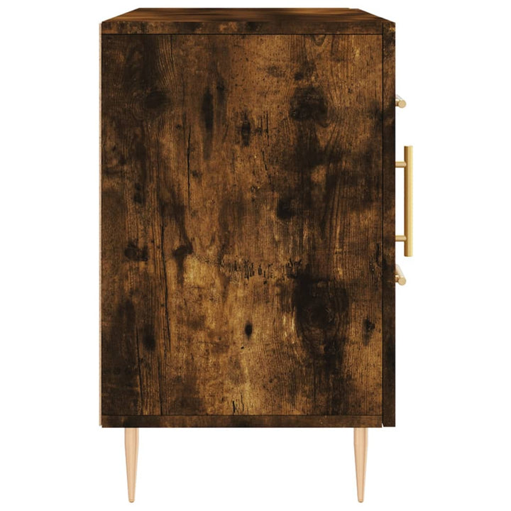 skænk 100x36x60 cm konstrueret træ røget egetræsfarve