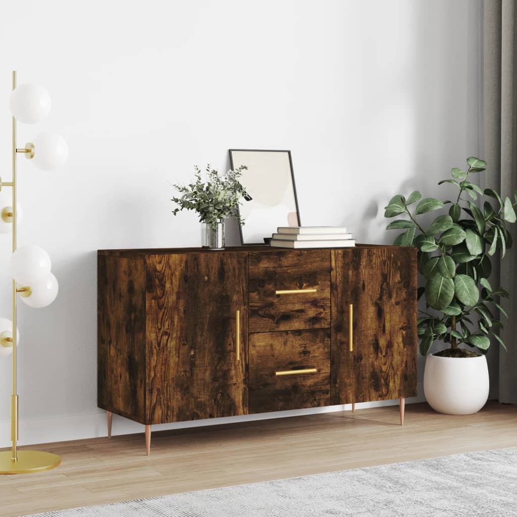 skænk 100x36x60 cm konstrueret træ røget egetræsfarve