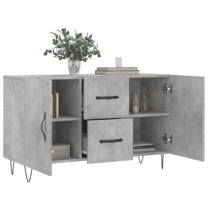 skænk 100x36x60 cm konstrueret træ betongrå