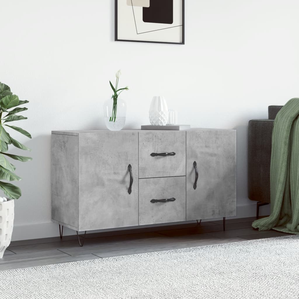 skænk 100x36x60 cm konstrueret træ betongrå