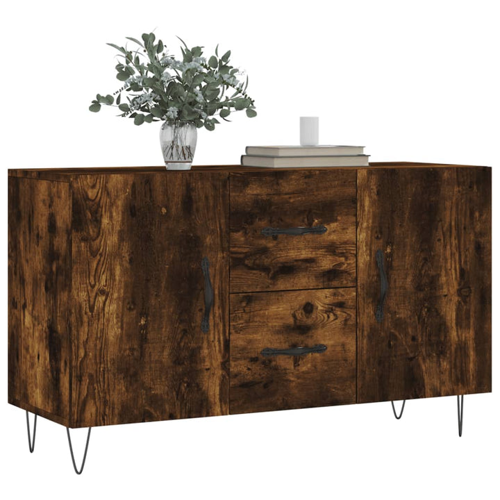 skænk 100x36x60 cm konstrueret træ røget egetræsfarve