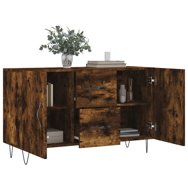 skænk 100x36x60 cm konstrueret træ røget egetræsfarve