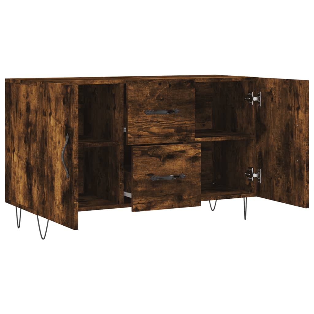 skænk 100x36x60 cm konstrueret træ røget egetræsfarve