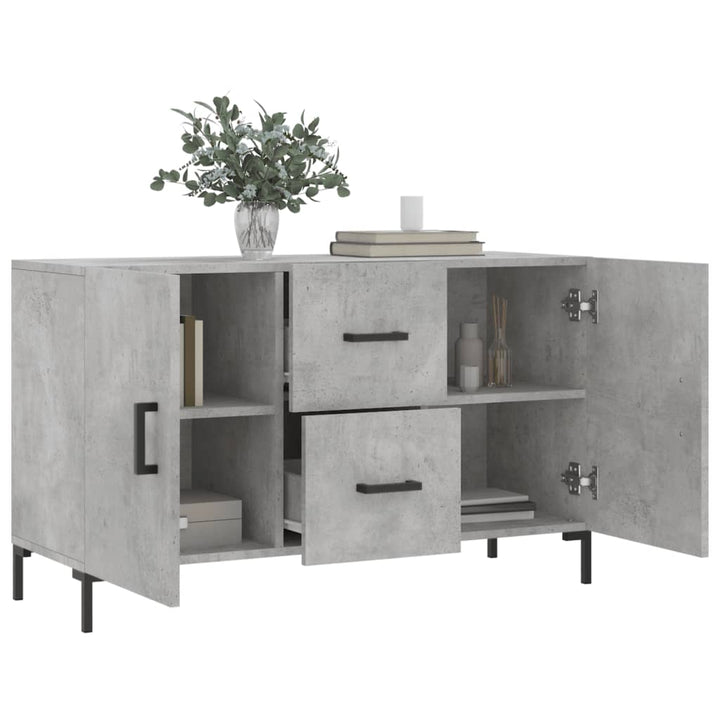 skænk 100x36x60 cm konstrueret træ betongrå