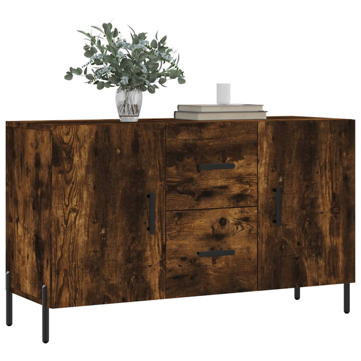 skænk 100x36x60 cm konstrueret træ røget egetræsfarve