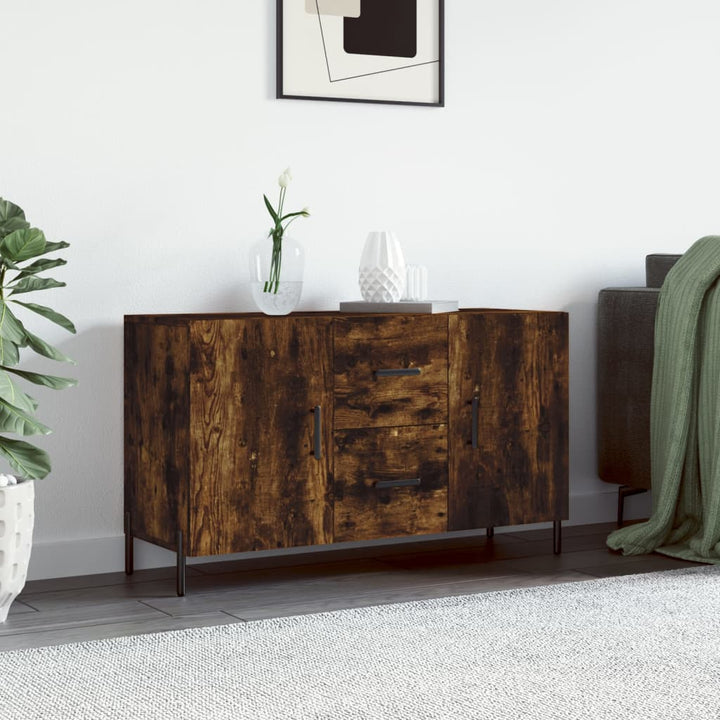skænk 100x36x60 cm konstrueret træ røget egetræsfarve