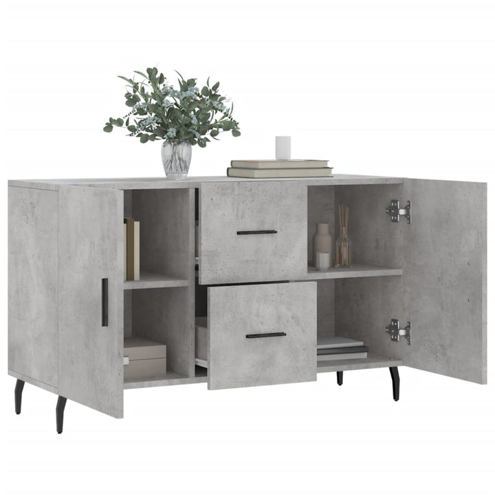 skænk 100x36x60 cm konstrueret træ betongrå