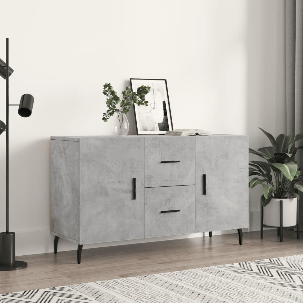 skænk 100x36x60 cm konstrueret træ betongrå