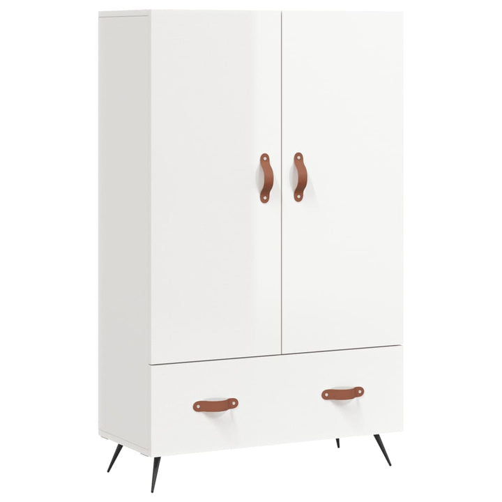 skab 69,5x31x115 cm konstrueret træ hvid højglans