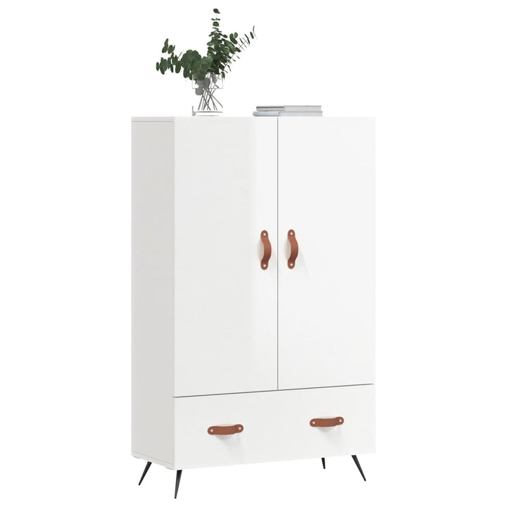 skab 69,5x31x115 cm konstrueret træ hvid højglans