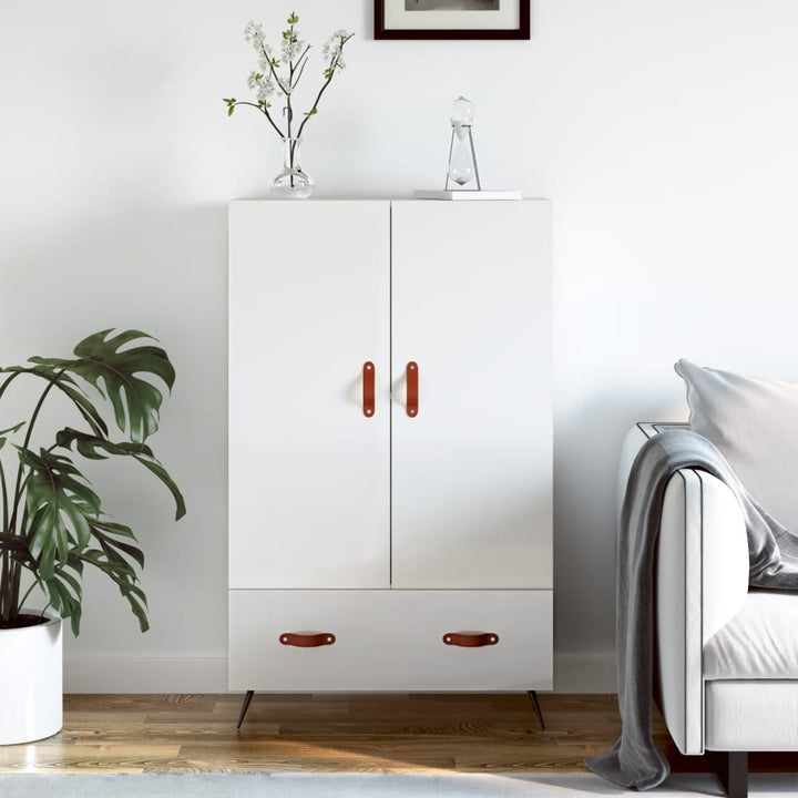 skab 69,5x31x115 cm konstrueret træ hvid højglans