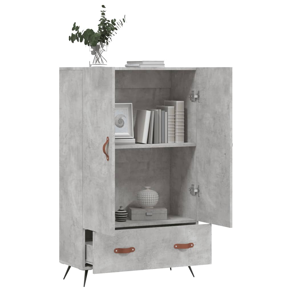 skab 69,5x31x115 cm konstrueret træ betongrå