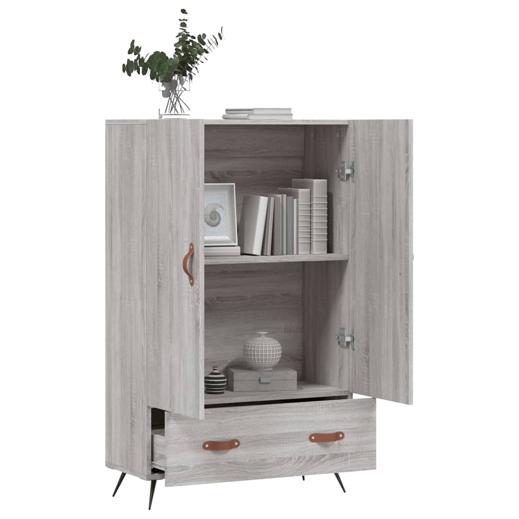 skab 69,5x31x115 cm konstrueret træ grå sonoma-eg