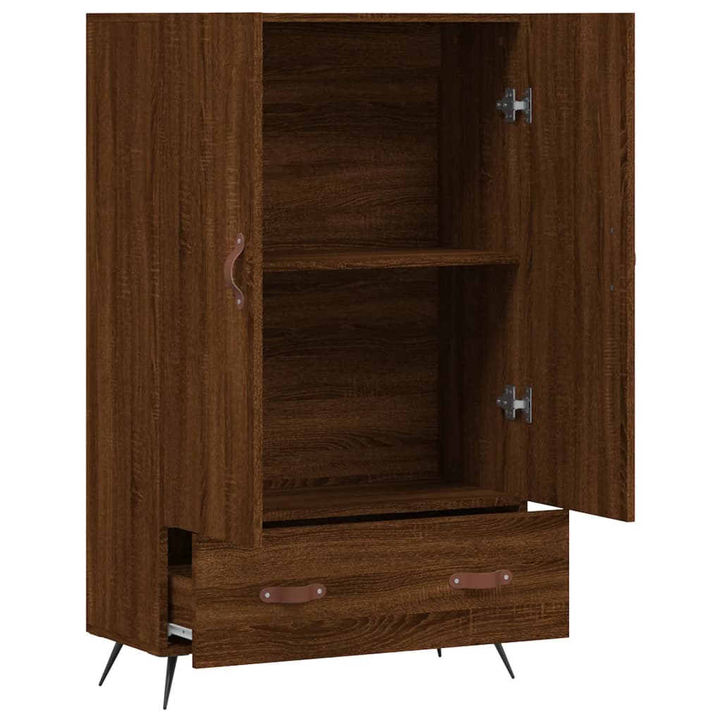 skab 69,5x31x115 cm konstrueret træ brun sonoma-eg