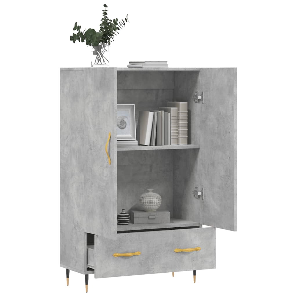 skab 69,5x31x115 cm konstrueret træ betongrå