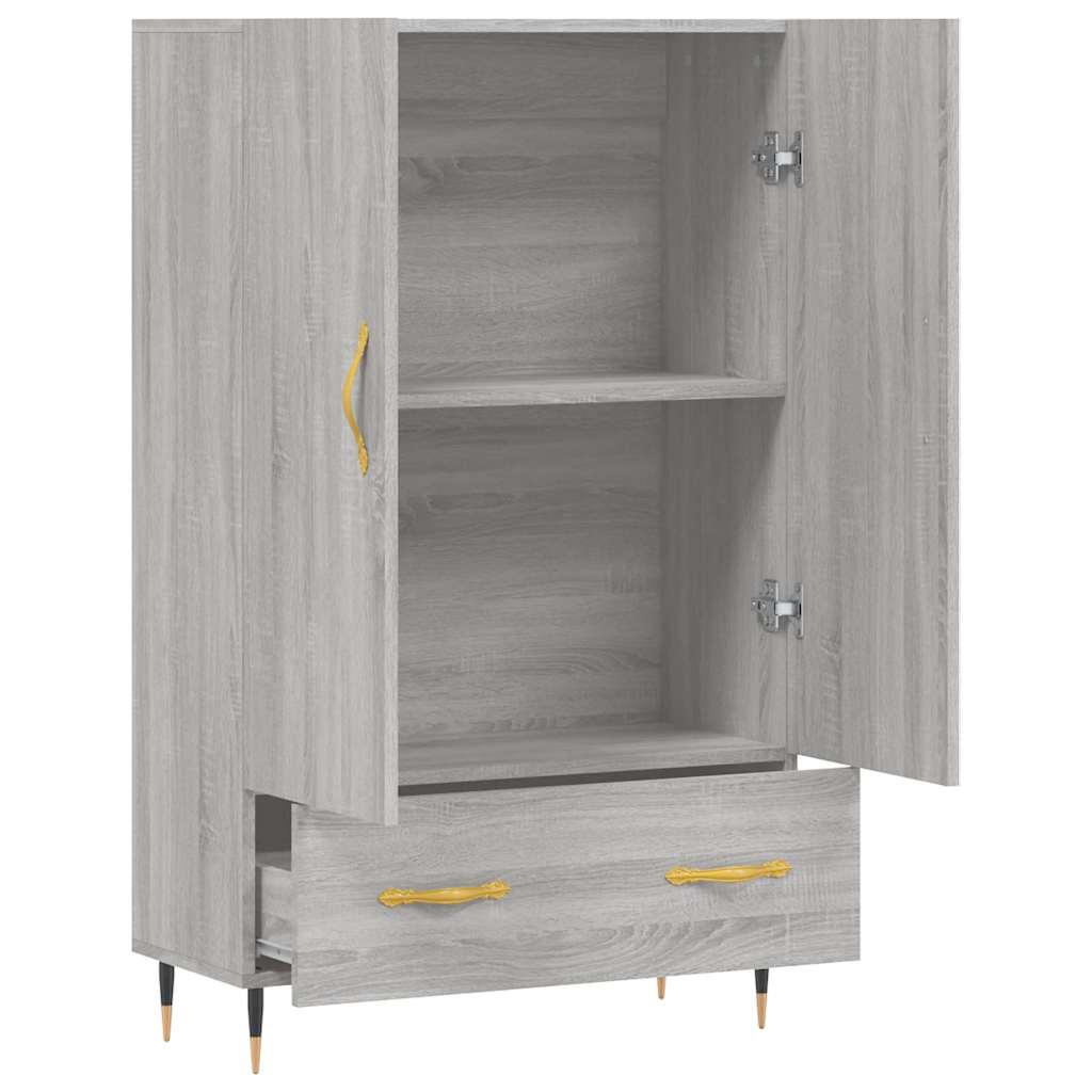 skab 69,5x31x115 cm konstrueret træ grå sonoma-eg