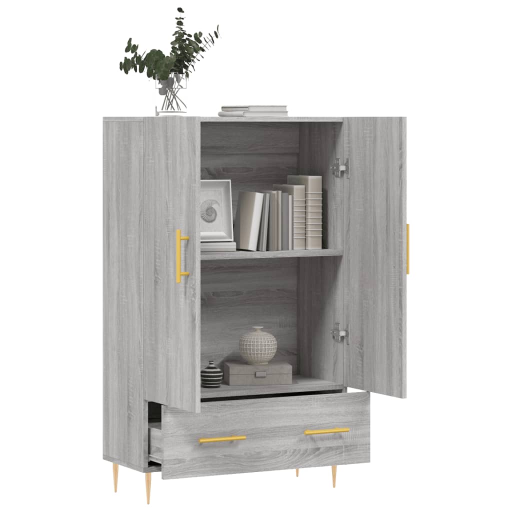 skab 69,5x31x115 cm konstrueret træ grå sonoma-eg