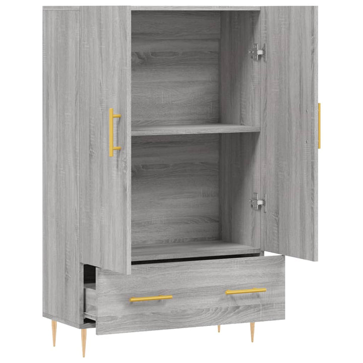 skab 69,5x31x115 cm konstrueret træ grå sonoma-eg