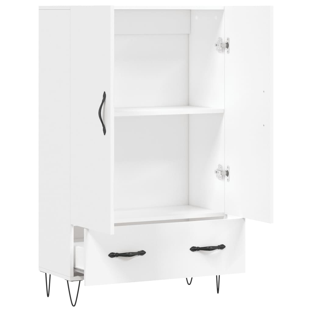 skab 69,5x31x115 cm konstrueret træ hvid