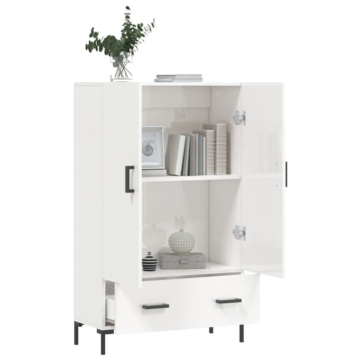 skab 69,5x31x115 cm konstrueret træ hvid højglans