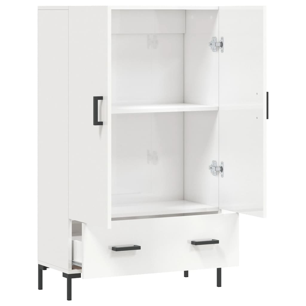 skab 69,5x31x115 cm konstrueret træ hvid højglans