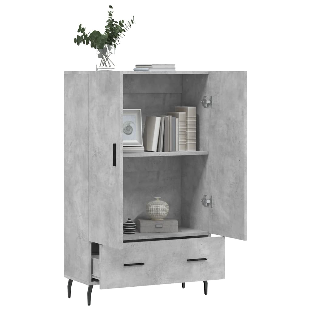 skab 69,5x31x115 cm konstrueret træ betongrå