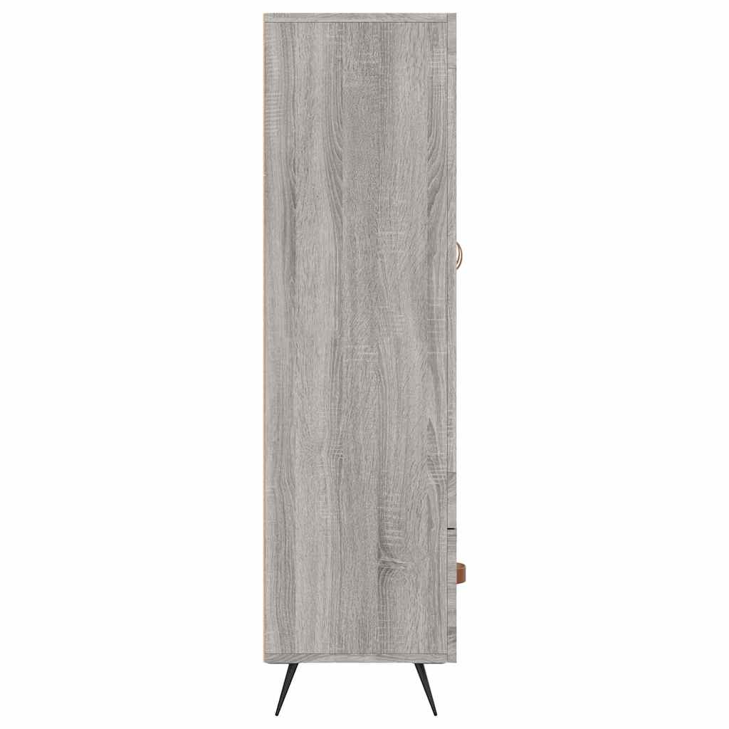 skab 69,5x31x115 cm konstrueret træ grå sonoma-eg