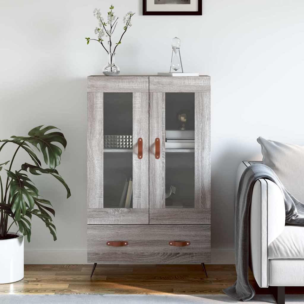 skab 69,5x31x115 cm konstrueret træ grå sonoma-eg