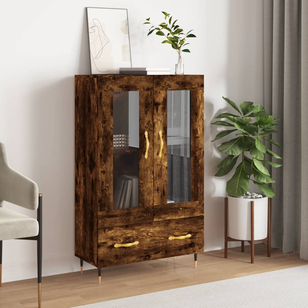 skab 69,5x31x115 cm konstrueret træ røget sonoma-eg