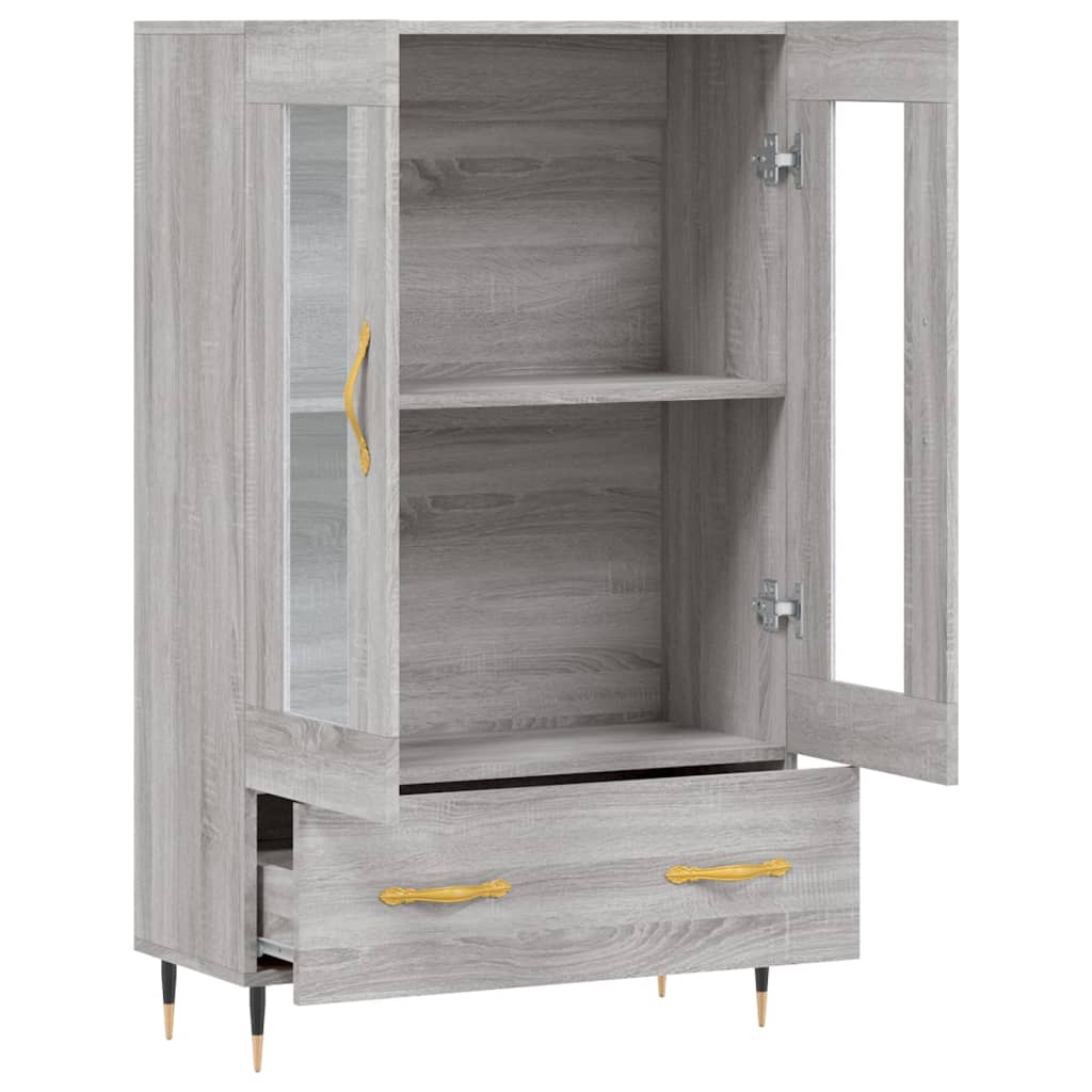 skab 69,5x31x115 cm konstrueret træ grå sonoma-eg