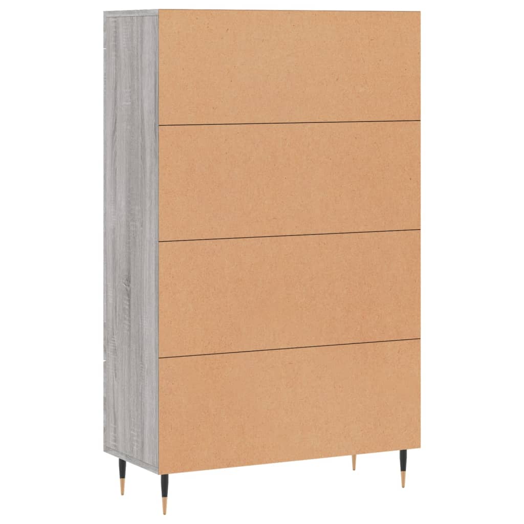 skab 69,5x31x115 cm konstrueret træ grå sonoma-eg