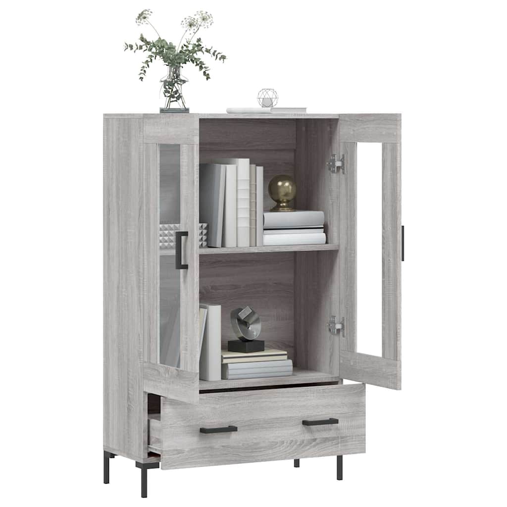 skab 69,5x31x115 cm konstrueret træ grå sonoma-eg