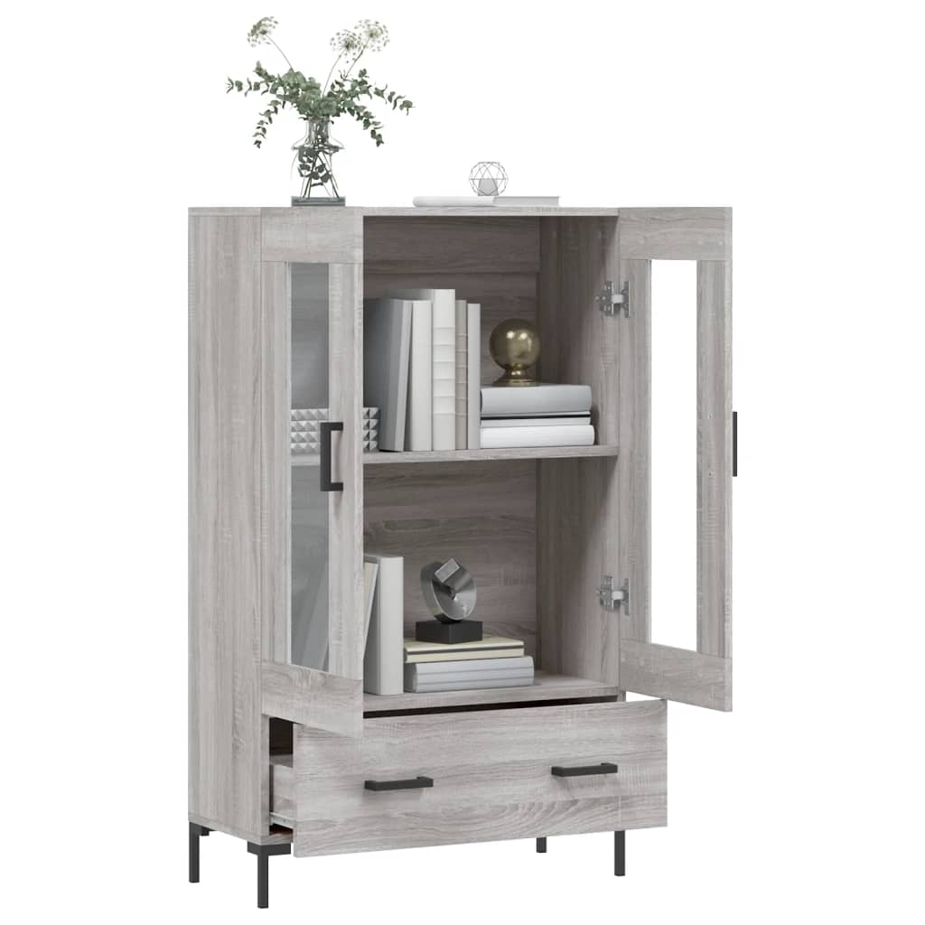skab 69,5x31x115 cm konstrueret træ grå sonoma-eg