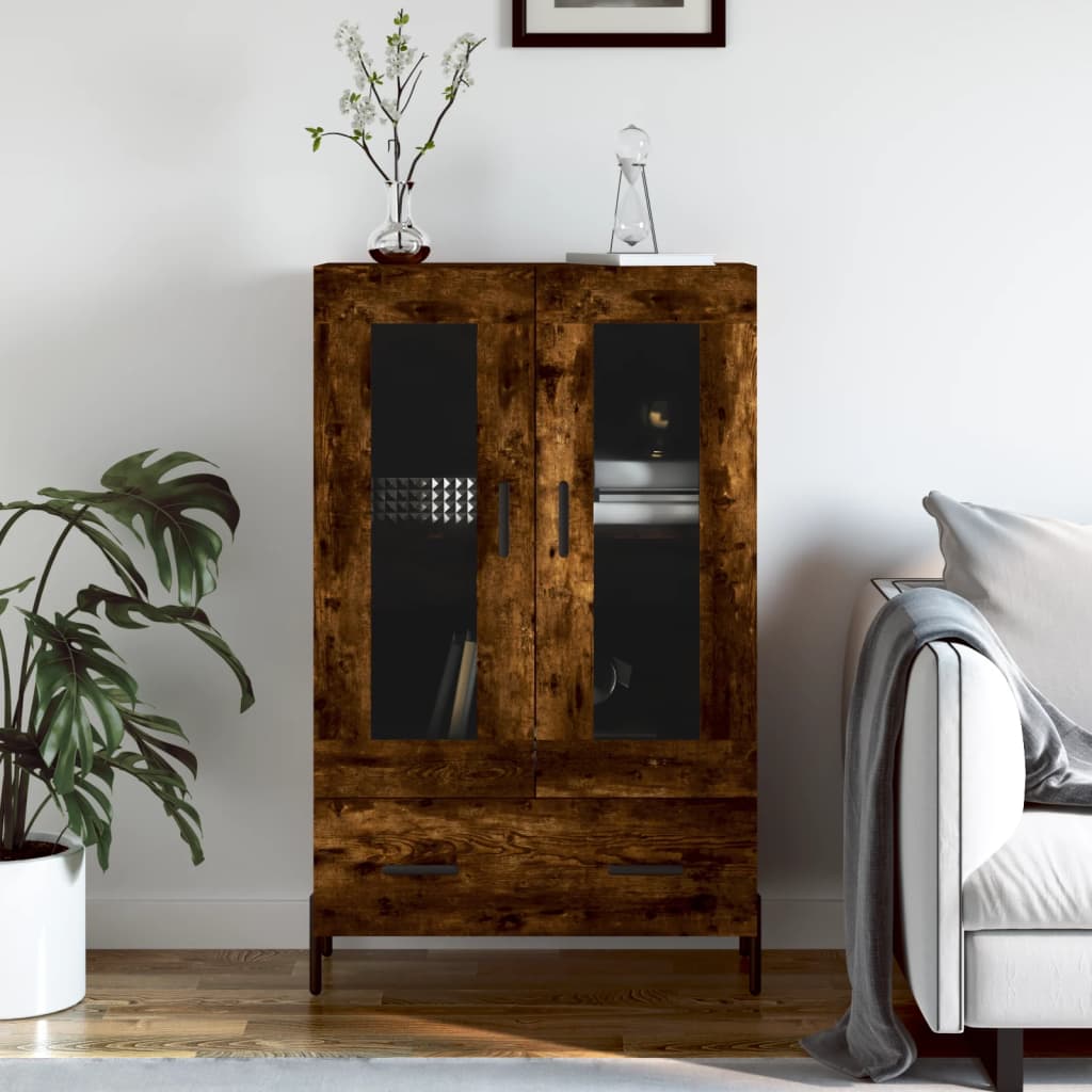 skab 69,5x31x115 cm konstrueret træ røget sonoma-eg