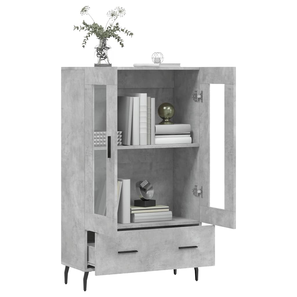 skab 69,5x31x115 cm konstrueret træ betongrå