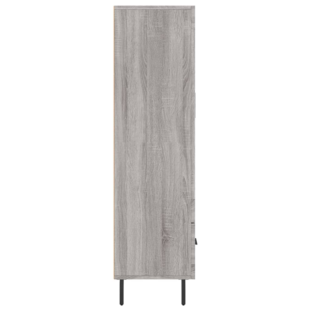 skab 69,5x31x115 cm konstrueret træ grå sonoma-eg