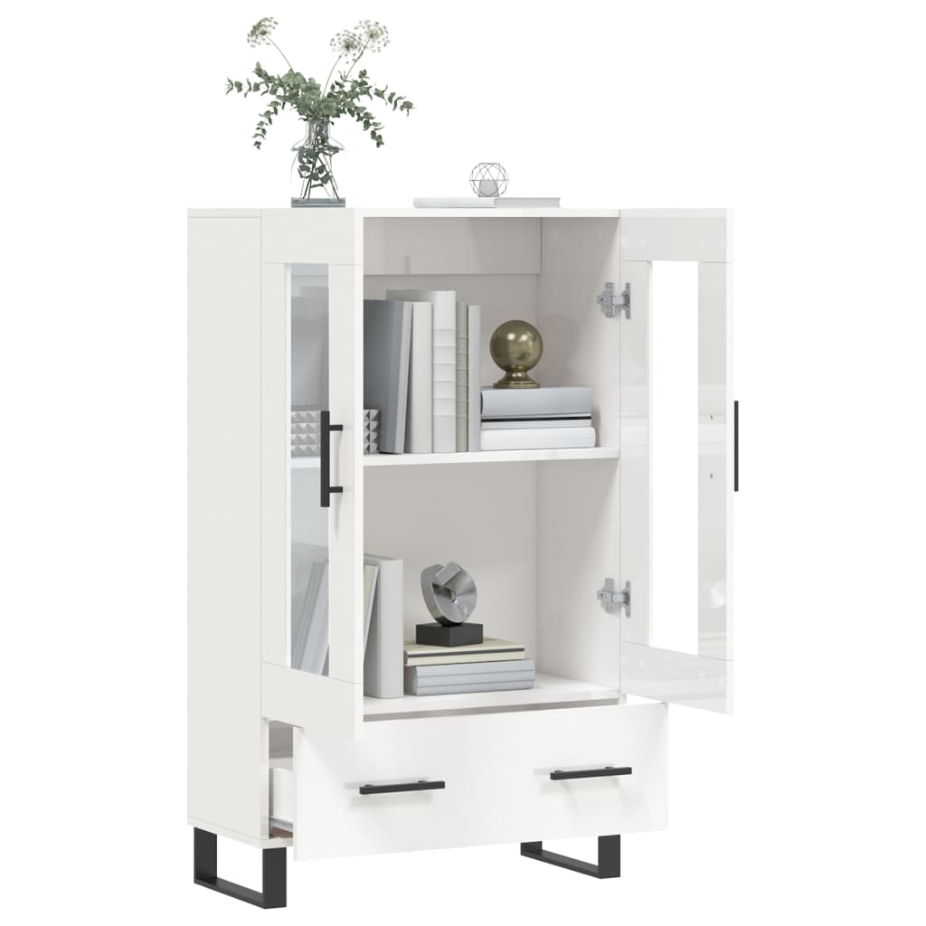 skab 69,5x31x115 cm konstrueret træ hvid højglans