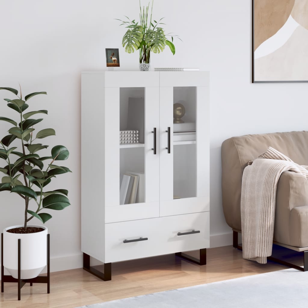 skab 69,5x31x115 cm konstrueret træ hvid højglans