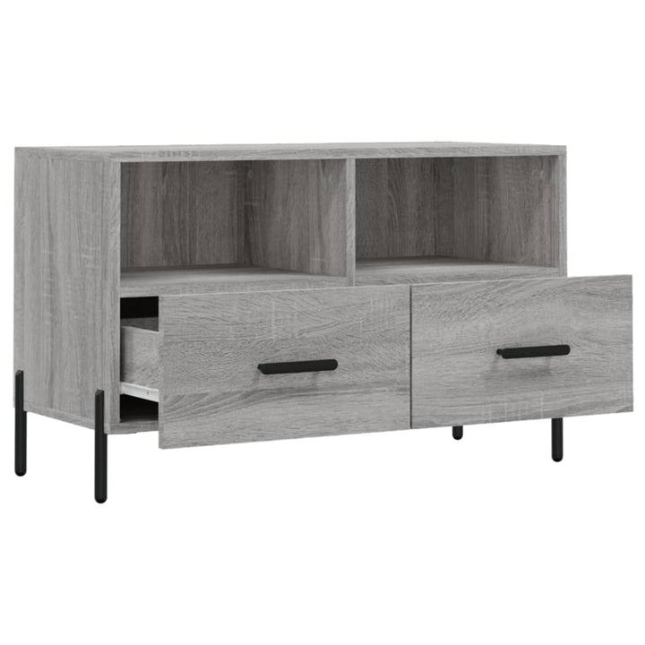 tv-bord 80x36x50 cm konstrueret træ grå sonoma-eg